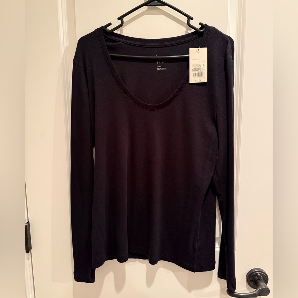 A New Day Women's Classic Black Long Sleeve Top